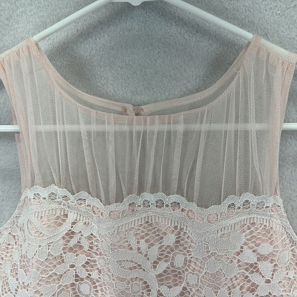 Jona Michelle Girls Spring Dress Size 12 Pink w/White Lace Overlay Like New - Picture 6 of 13